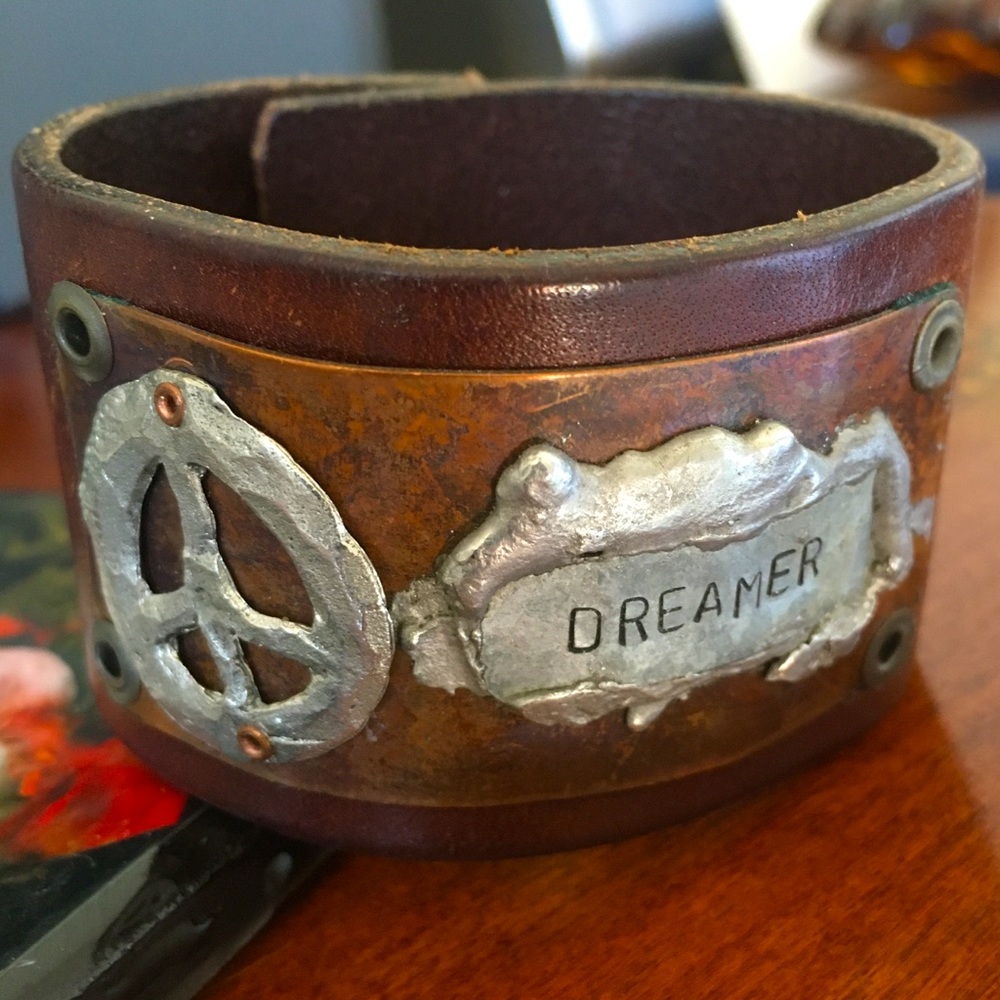 Handmade Leather Cuff Snap Bracelet
